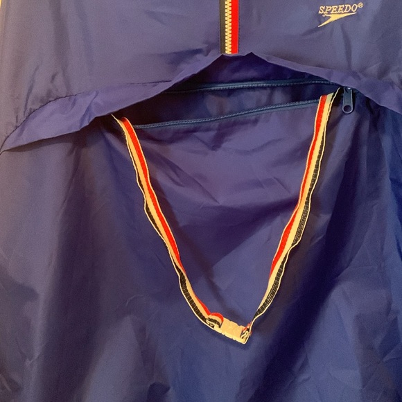 Vintage 90s Speedo Blue Rain Windbreaker Pull Over Jacket Size Men’s Medium - Picture 9 of 9